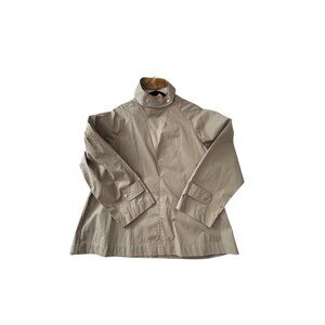 Burberry Womens Beige A-Line Jacket UK 8 US 6 IT 40 Made In Italy Cotton Blend N